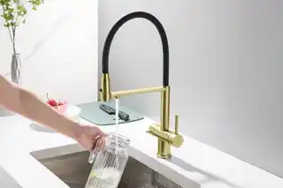 Blue Water TUSAR MOSIĄDZ ANTYCZNY Bateria kuchenna z podłączeniem do filtrów z wyjmowaną wylewką oraz przełącznikiem strumienia wody