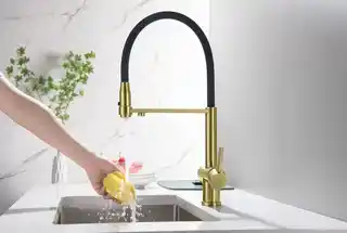 Blue Water TUSAR MOSIĄDZ ANTYCZNY Bateria kuchenna z podłączeniem do filtrów z wyjmowaną wylewką oraz przełącznikiem strumienia wody