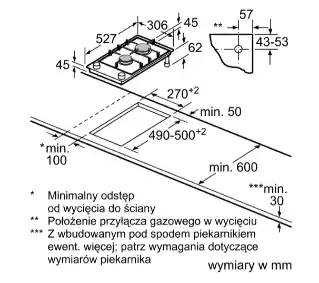 Bosch PRB3A6I40 30,6cm Płyta gazowa