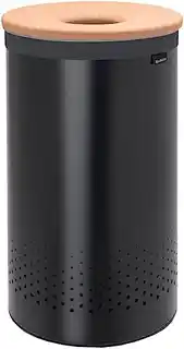 Brabantia Kosz na bieliznę 60L czarny pokrywa z korka 120022