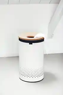 Brabantia Kosz na bieliznę 60L biały pokrywa z korka 104404