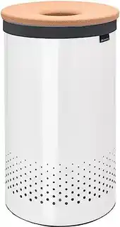 Brabantia Kosz na bieliznę 60L biały pokrywa z korka 104404