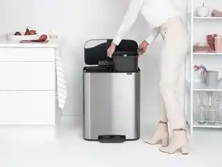 Brabantia Kosz na śmieci pedałowy 2x30L matowa stal FPP 211461
