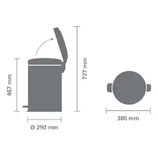 Brabantia Kosz na śmieci pedalowy NewIcon 20L stal błyszcząca 113987
