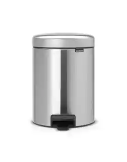 Brabantia kosz na śmieci pedalowy NewIcon 5 litrów matowa stal 112164