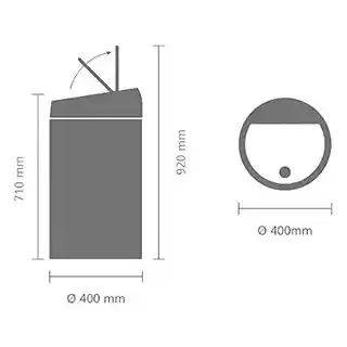 Brabantia Touch Bin kosz na śmieci 60 litrów biały model 108686