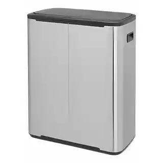 Brabantia Kosz na śmieci Touch Bin BO 2x30L stal matowy, dwukomorowy, do segregacji, system Soft Touch