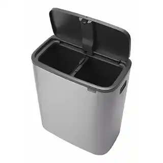 Brabantia Kosz na śmieci Touch Bin BO 2x30L stal matowy, dwukomorowy, do segregacji, system Soft Touch