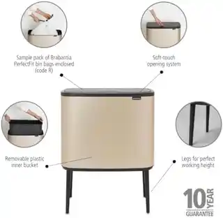 Brabantia Touch Bin Kosz na śmieci 36L metallic gold, model 304583