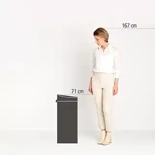 Brabantia Kosz na śmieci Touch Bin New 30L mineral Moonlight Black 128967