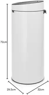 Brabantia Kosz na śmieci TOUCH BIN NEW 30 litrów biały 115141