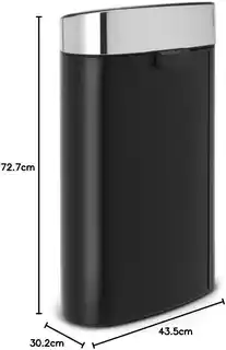 Brabantia Kosz na śmieci TOUCH BIN NEW 40L matowa czerń, stal matowa, FPP 114847