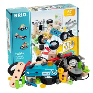 BRIO Klocki konstrukcyjne Builder zestaw silników 34595, drewniane elementy, mechaniczne części, kompatybilne z innymi zestawami, edukacyjne, dla dzieci od 3 lat
