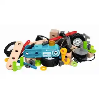 BRIO Klocki konstrukcyjne Builder zestaw silników 34595, drewniane elementy, mechaniczne części, kompatybilne z innymi zestawami, edukacyjne, dla dzieci od 3 lat