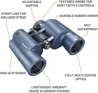 Bushnell Lornetka H2O 12x42 Porro - Dark Blue