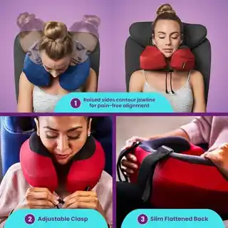 Cabeau Poduszka podróżna Evo S3 Szary, ergonomiczna, miękka, antyalergiczna, z wkładem memory foam, przenośna, zapięcie na rzep