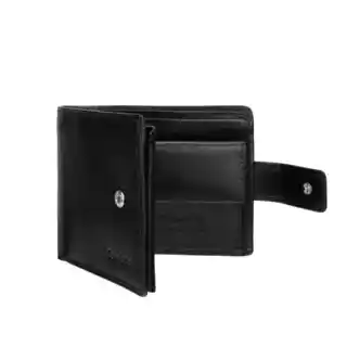 Canaletto Czarny składany portfel męski skórzany PM1501s163 RFID GR