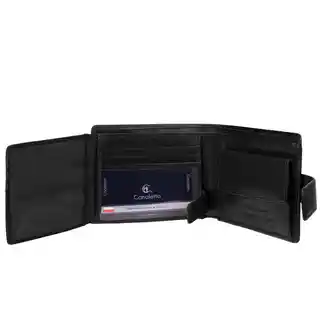 Canaletto Czarny składany portfel męski skórzany PM1501s163 RFID GR