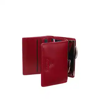 Canaletto Mały czerwony portfel damski z naturalnej skóry licowej z RFID elegancja i bezpieczeństwo PD2000cs165 RFID
