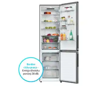 Candy FRESCO 300 ECN2CQTEX206 205cm Inox Lodówka