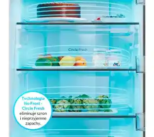 Candy FRESCO 300 ECN2CQTEX206 205cm Inox Lodówka