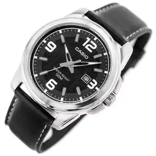 Casio Collection MTP-1314L-8A zegarek męski stalowy koperta kwadratowa pasek skórzany czarny 40 mm