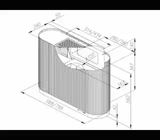Ciarko Okap naścienny Design Mono 60 Ecru CDP6003E