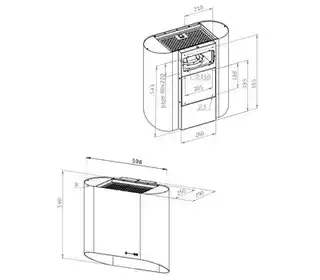 Ciarko Okap naścienny Design Simple 60 Black/Gold CDP6002B/G