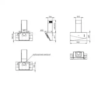 Ciarko Okap przyścienny Design Trio Inox-czarny CDP9001CI