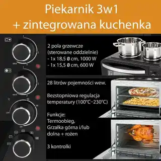 Clatronic Piekarnik elektryczny z kuchenką elektryczną KK 3786