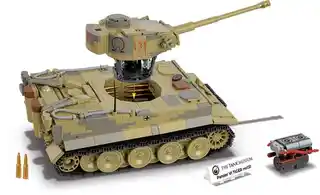 COBI Historical Collection World War II Panzer VI Tiger I NO131 2588, model do składania, szczegółowa miniatura, kolekcjonerski, skala 1:35