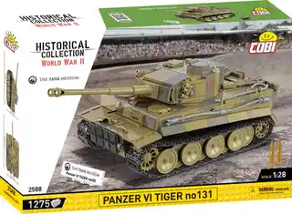 COBI Historical Collection World War II Panzer VI Tiger I NO131 2588, model do składania, szczegółowa miniatura, kolekcjonerski, skala 1:35