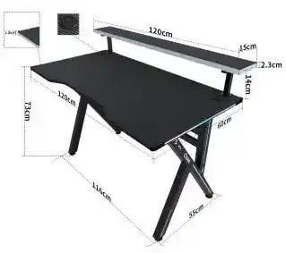 Cobra CRF4010RGB biurko gamingowe 120cm czarne
