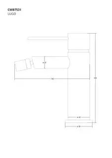 Corsan Lugo bateria bidetowa czarny półmat CMB7531BL