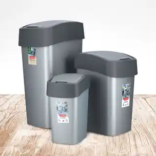 Curver Kosz na śmieci Flip Bin 45L srebrny grafit