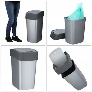 Curver Kosz na śmieci Flip Bin 45L srebrny grafit