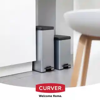 Curver Kosz na śmieci metalizowany z pedałem 40L, srebrny