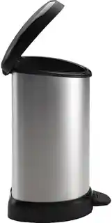 Curver Kosz na śmieci 15L metaliczny z pedałem, odpady, plastik, nowoczesny design