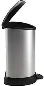 Curver Kosz na śmieci 15L metaliczny z pedałem, odpady, plastik, nowoczesny design