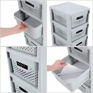 Curver Regal Infinity 4x11L szary ażurowy, plastikowy, składany, wodoodporny