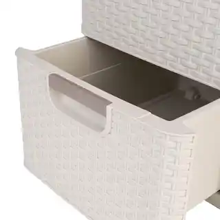 Curver regal plastikowy 4 szuflady Style 14L kremowy, pojemność 14 litrów, nowoczesny design, trwała konstrukcja