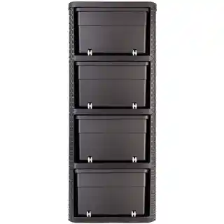 Curver regal plastikowy 4 szuflady brązowy rattan pojemność 14 litrów, łazienkowy, model Style