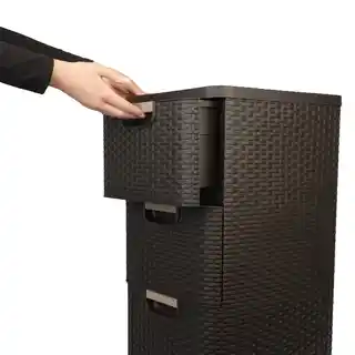 Curver Regal plastikowy z trzema szufladami 14L ciemny brąz