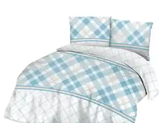 Darymex Pościel bawełniana 220x200 biała turkusowa kratka romby 71466 1 Cottonlove 3