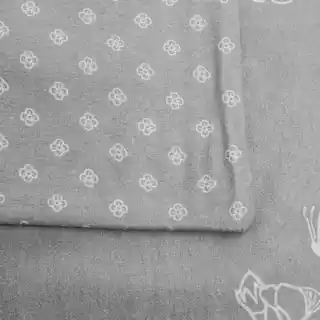 Darymex Pościel flanelowa 220x200 szara biała kwiaty Flanelove