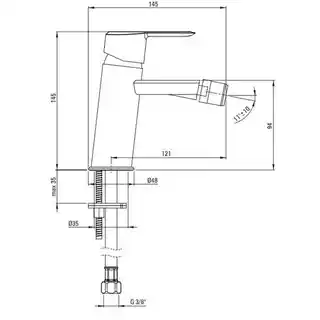 Deante Bateria bidetowa Arnika BQA D30M Titanium