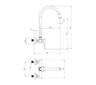 Deante Bateria Luno BOC B800 Czarny