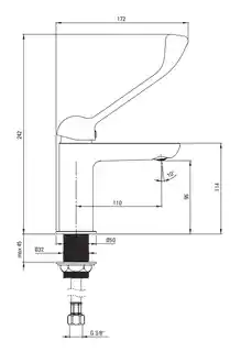 Deante Bateria umywalkowa - ECO-aerator Alpinia Clinic Chrom BGAE020C
