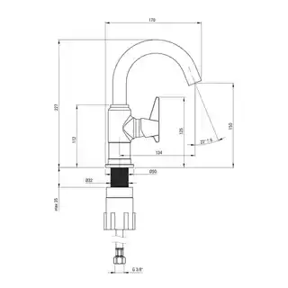 Deante Bateria umywalkowa Temisto Nero BQT_N20M