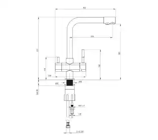Deante BCHF065M Chrom Mosiądz Bateria do filtrowania wody